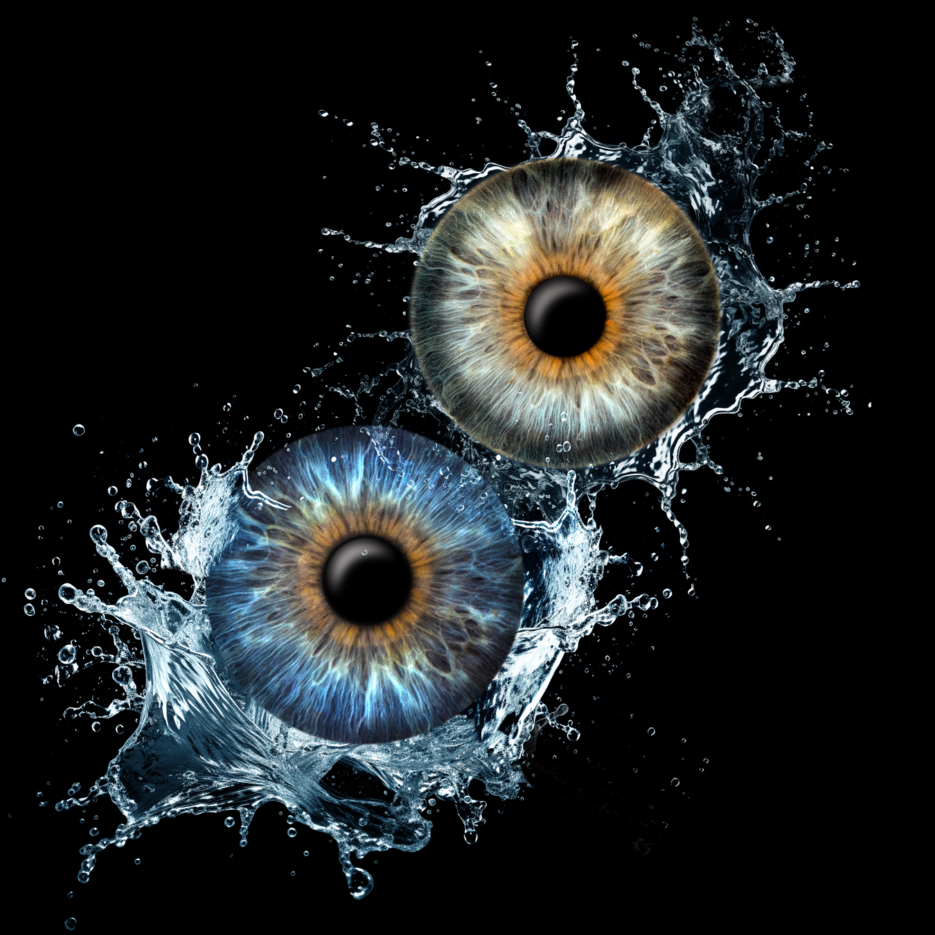 Iris-Fotografie Doppelfoto Wassereffekt